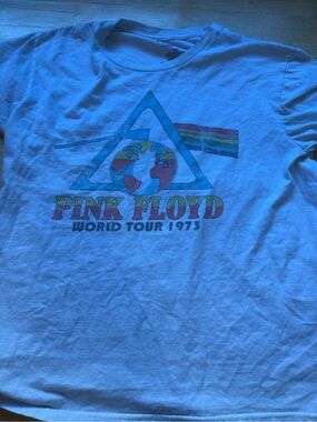 Pink Floyd Kids White Tee with Rainbow Tour Graphic